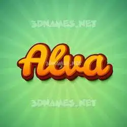 alva in Green Rays style - 3D name wallpaper