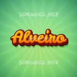 alveiro in Green Rays style - 3D name wallpaper