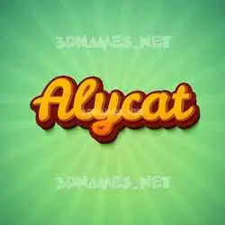alycat in Green Rays style - 3D name wallpaper