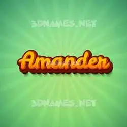 amander in Green Rays style - 3D name wallpaper
