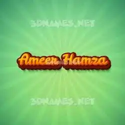 ameer hamza in Green Rays style - 3D name wallpaper