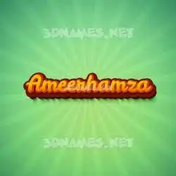 ameerhamza in Green Rays style - 3D name wallpaper