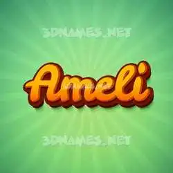 ameli in Green Rays style - 3D name wallpaper
