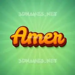 amer in Green Rays style - 3D name wallpaper