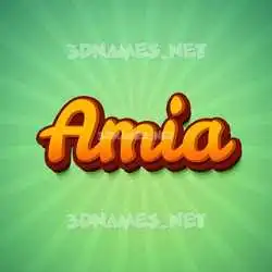 amia in Green Rays style - 3D name wallpaper