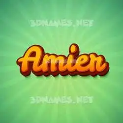 amier in Green Rays style - 3D name wallpaper