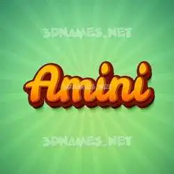 amini in Green Rays style - 3D name wallpaper