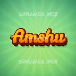 amshu in Green Rays style - 3D name wallpaper