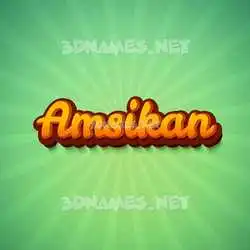 amsikan in Green Rays style - 3D name wallpaper