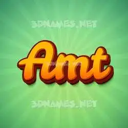amt in Green Rays style - 3D name wallpaper