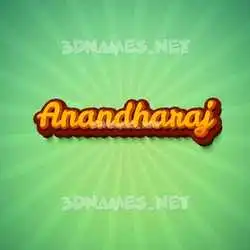 anandharaj in Green Rays style - 3D name wallpaper