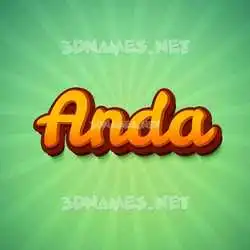 anda in Green Rays style - 3D name wallpaper