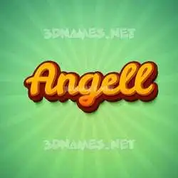 angell in Green Rays style - 3D name wallpaper