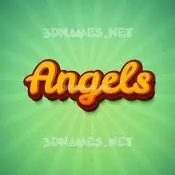 angels in Green Rays style - 3D name wallpaper