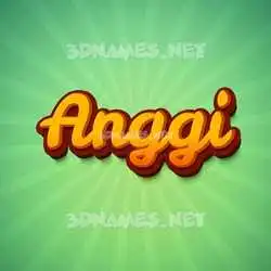 anggi in Green Rays style - 3D name wallpaper