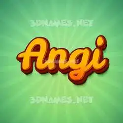 angi in Green Rays style - 3D name wallpaper