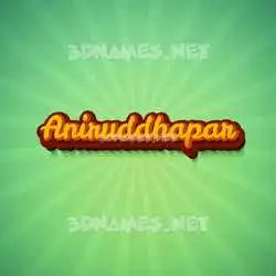 aniruddhapar in Green Rays style - 3D name wallpaper