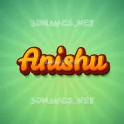anishu in Green Rays style - 3D name wallpaper