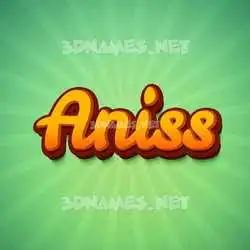 aniss in Green Rays style - 3D name wallpaper