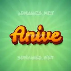 anive in Green Rays style - 3D name wallpaper