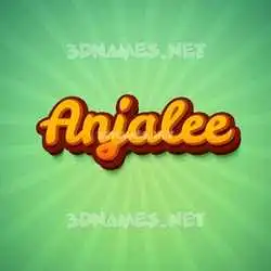 anjalee in Green Rays style - 3D name wallpaper