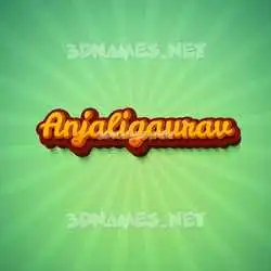 anjaligaurav in Green Rays style - 3D name wallpaper
