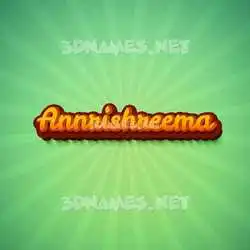 annrishreema in Green Rays style - 3D name wallpaper
