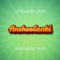 anshsolanki in Green Rays style - 3D name wallpaper