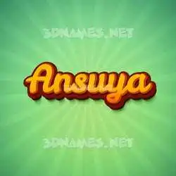 ansuya in Green Rays style - 3D name wallpaper