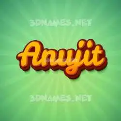 anujit in Green Rays style - 3D name wallpaper