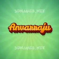 anvarraju in Green Rays style - 3D name wallpaper