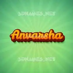 anvarsha in Green Rays style - 3D name wallpaper