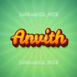 anvith in Green Rays style - 3D name wallpaper