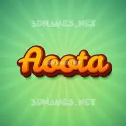 aoota in Green Rays style - 3D name wallpaper