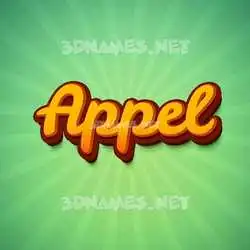 appel in Green Rays style - 3D name wallpaper