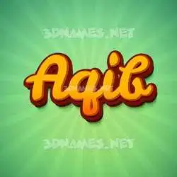 aqib in Green Rays style - 3D name wallpaper