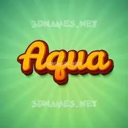 aqua in Green Rays style - 3D name wallpaper
