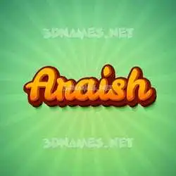 araish in Green Rays style - 3D name wallpaper