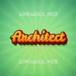 architect in Green Rays style - 3D name wallpaper