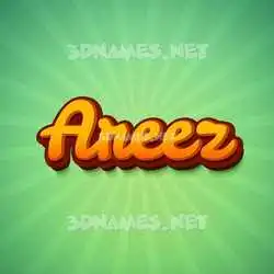 areez in Green Rays style - 3D name wallpaper
