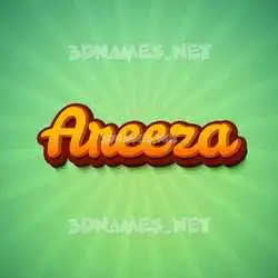areeza in Green Rays style - 3D name wallpaper