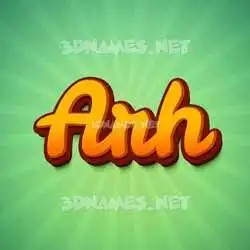 arh in Green Rays style - 3D name wallpaper