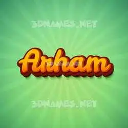 arham in Green Rays style - 3D name wallpaper