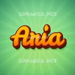aria in Green Rays style - 3D name wallpaper