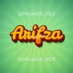 arifza in Green Rays style - 3D name wallpaper