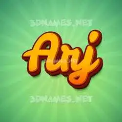 arj in Green Rays style - 3D name wallpaper