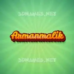 armanmalik in Green Rays style - 3D name wallpaper