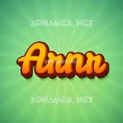 arnr in Green Rays style - 3D name wallpaper