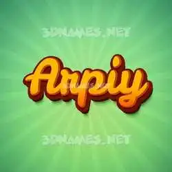 arpiy in Green Rays style - 3D name wallpaper