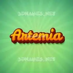 artemia in Green Rays style - 3D name wallpaper